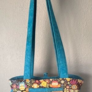 Handmade Colorful Owl Print  Bag